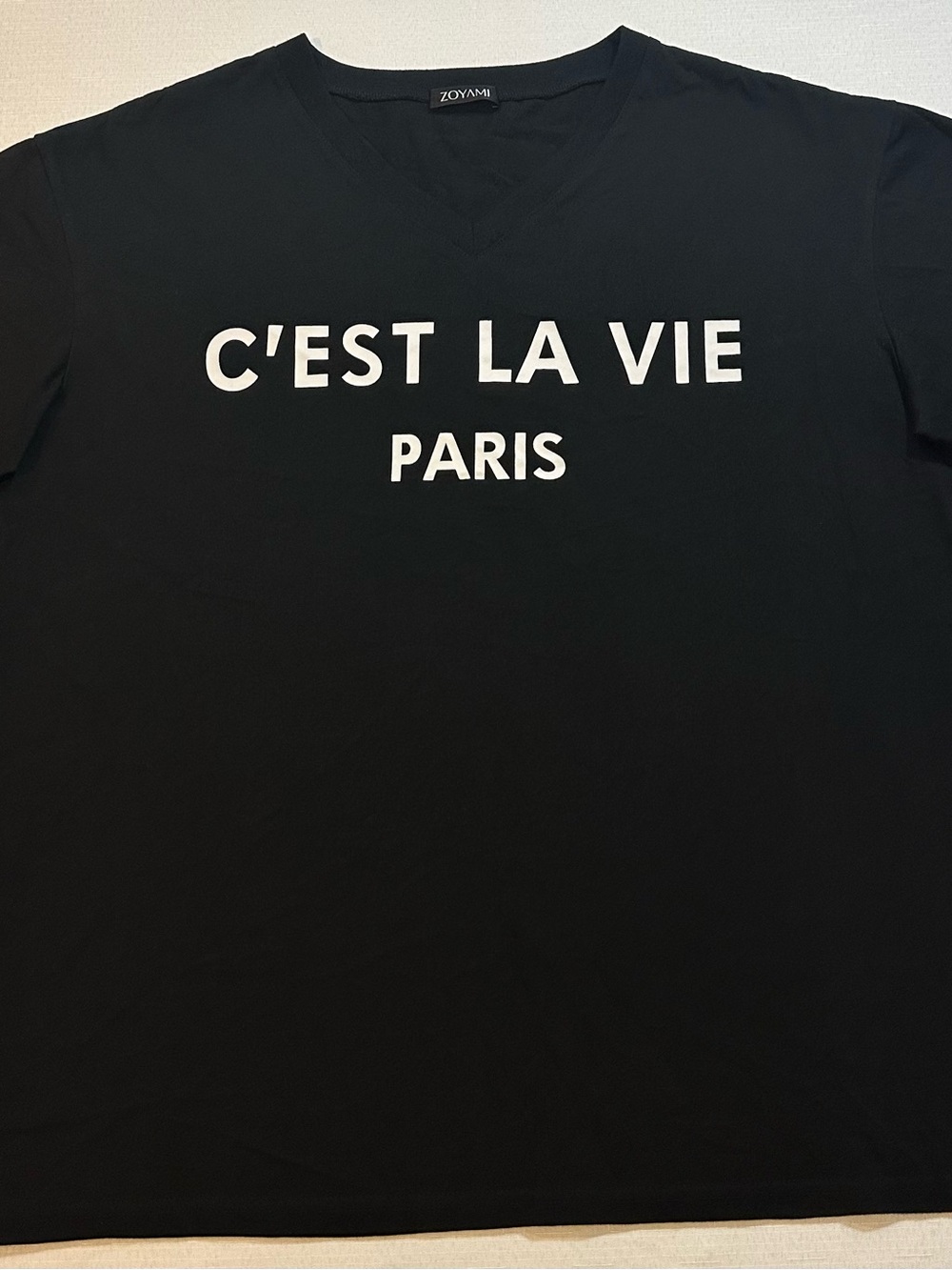 ZOYAMI C’est La Vie Paris Black Graphic T-Shirt Size L